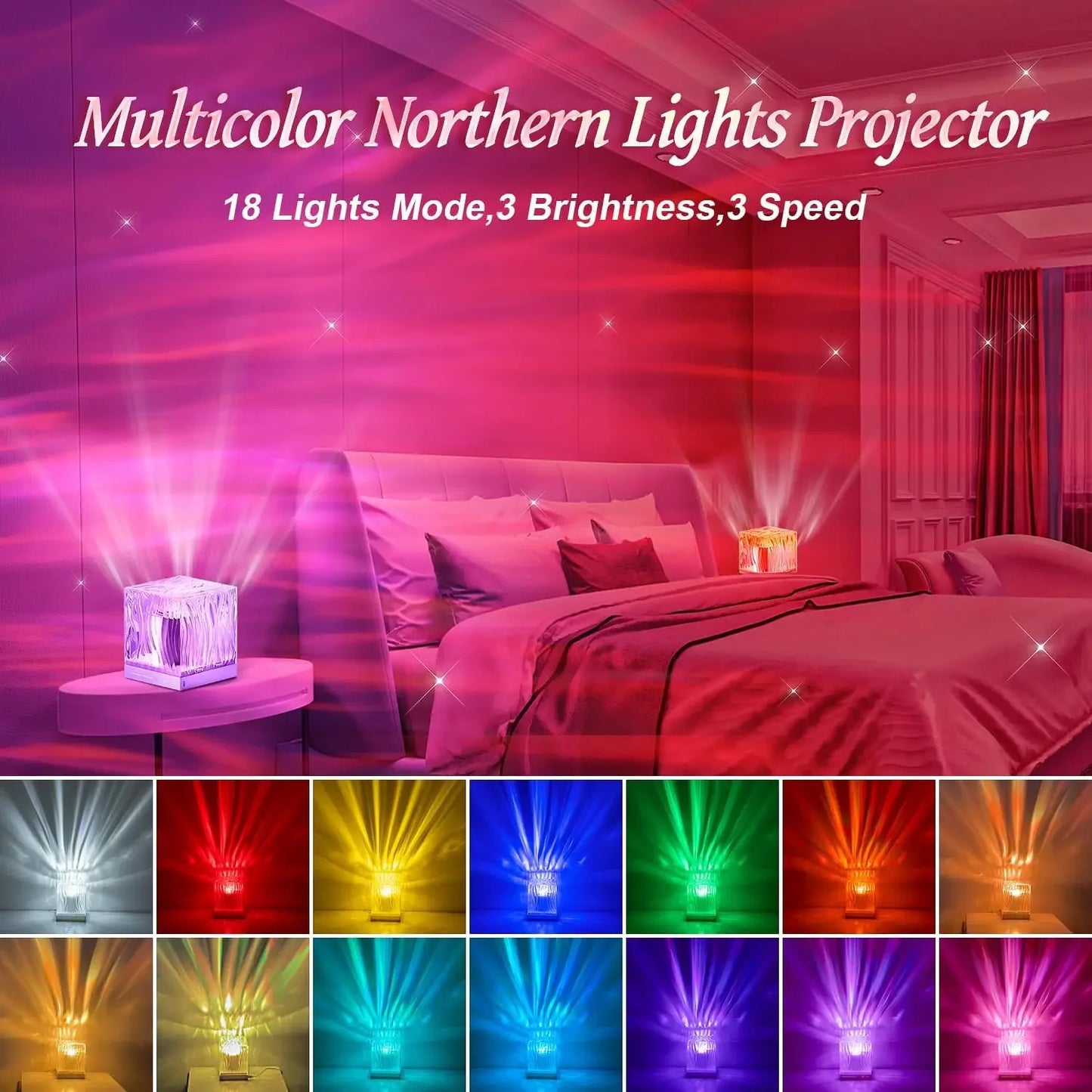 Aurora Borealis Crystal LED Lamp